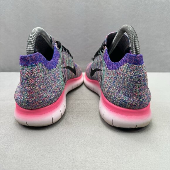 Nike Free RN Flyknit Womens Size 8 Shoes Multicolor Athletic Running Sneakers - Picture 4 of 8